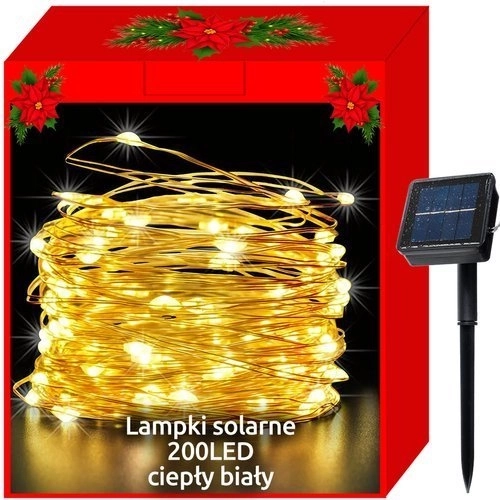 Solar Wire Christmas Lights 100 LED – Warm