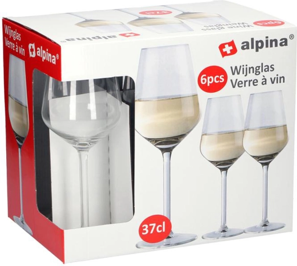 Alpina White Wine Glasses 370 ml, Set of 6