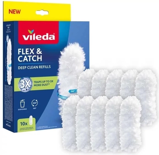 Rezerves uzlikas putekļu slotiņai VILEDA Flex & Catch, 10 gab.