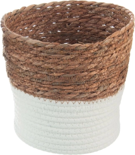 Medium storage basket made of corn husk leaves 20 × 20 × 18 cm