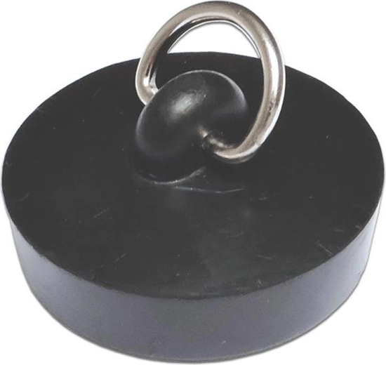 Gumijas notekas aizbāznis 46 mm ar metāla pusgredzenu, melns
