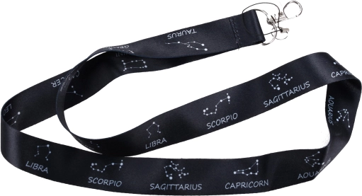 Zodiac neck lanyard with metal carabiner