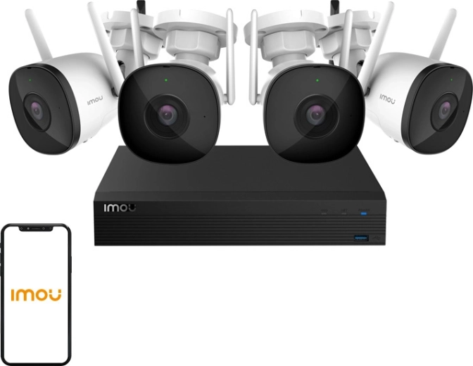 IMOU kit-pro Wi‑Fi kameru sistēma ar 4× Bullet 2C kamerām un NVR ar 1 TB