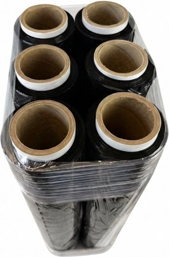 Black stretch film 23 µm, 6× rolls 1.5 kg