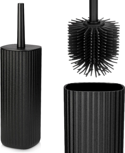 Silicone toilet brush with stand Vilde black 36 cm - 1 piece