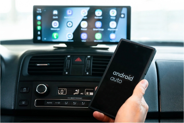 Bezvadu Apple CarPlay un Android Auto