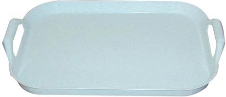 Plastic serving tray with handles 43 × 33 cm – striped motif, mix of colors