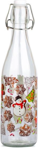 Stikla pudele ar klipša (patenta) aizdari TORO 260 ml – piparkūku motīvs