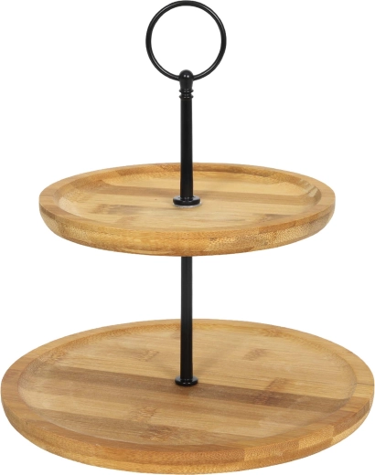 Bamboo 2-Tier Cake Stand