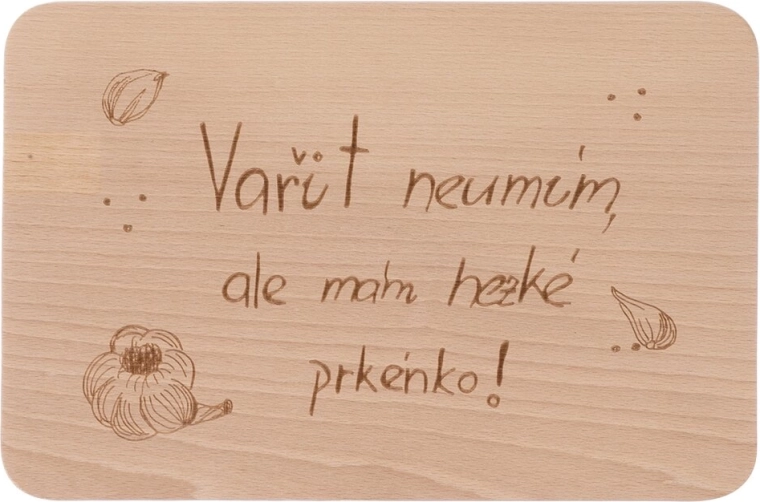 Koka virtuves dēlītis ar uzrakstu “Vařit neumím” 30 × 20 cm