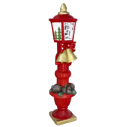 Christmas decoration lantern with bow and LED lighting 70 cm - 1 piece