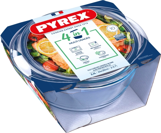 Pyrex glass baking dish with lid 2.1 l