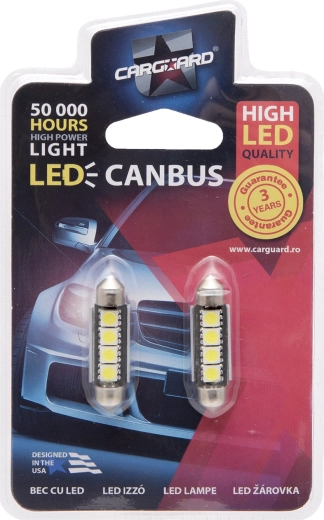 LED sofīta spuldze 39 mm 12 V 3 W 6000 K