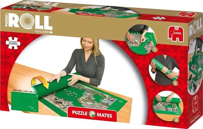 Rullējams paklājiņš puzlēm JUMBO 1500–3000 gabaliņiem 150 × 100 cm