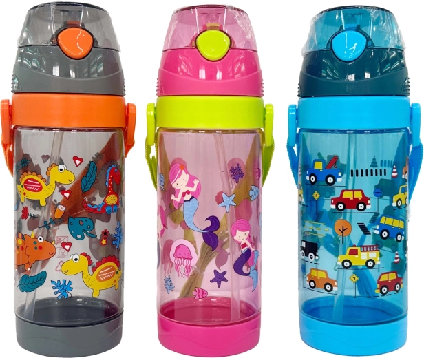 Bērnu plastmasas ūdens pudele 550 ml, assortiments – 1 gab.