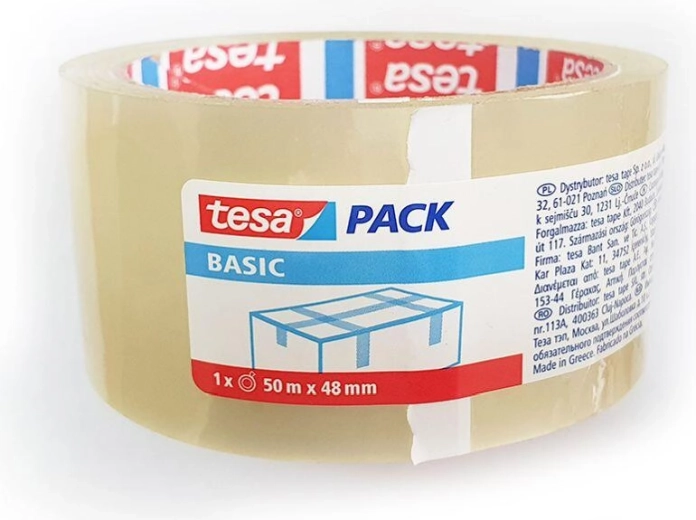 Iepakošanas līmlente 48 × 50 m caurspīdīga TESA