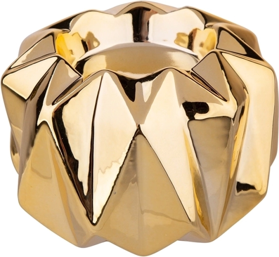 Porcelāna svečturis zelta krāsā 9 × 9 × 6 cm