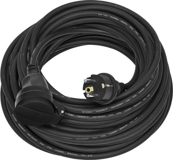 Pagarinātājs 20 m IP44, gumija/neoprēns, 3×1,5 mm²