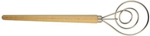 Stainless steel dough mixer with wooden handle 8.5 cm