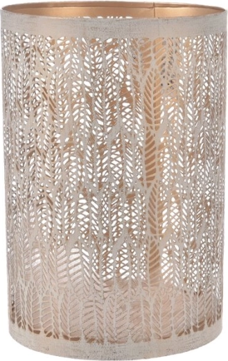 LEAF metal candle holder beige-gold 18 cm