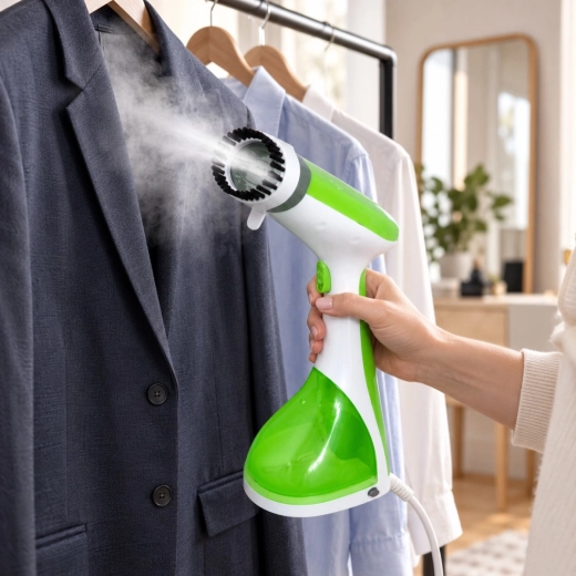 Steaming on a hanger or laid flat