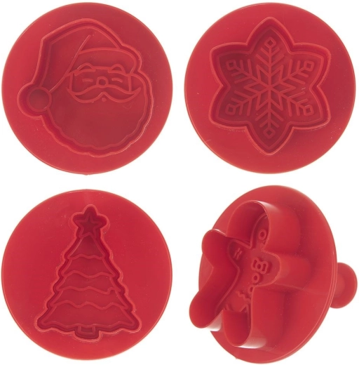 Orion Christmas Cookie Cutters with Stamp, 4 pcs