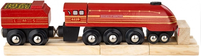 Koka lokomotīve Duchess of Hamilton ar sliedēm BIGJIGS RAIL