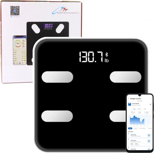 Viedie personīgie svari ar Bluetooth, BMI/BMR mērījumu un lietotni