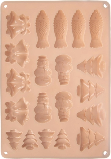 Silicone mold for cookies and pralines, beige 34 × 24.5 × 1 cm