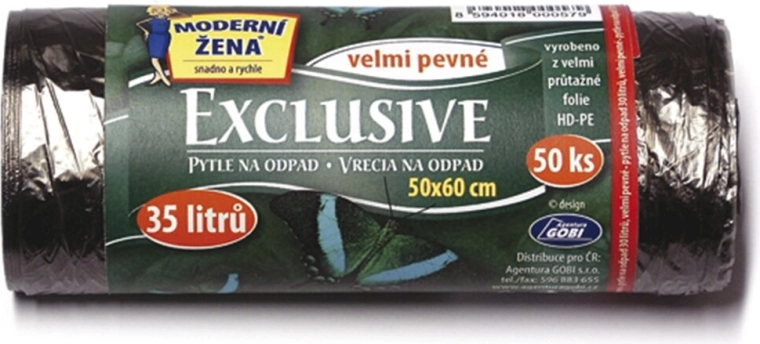 Atkritumu maisi Exclusive 35 l melni 50 gab.
