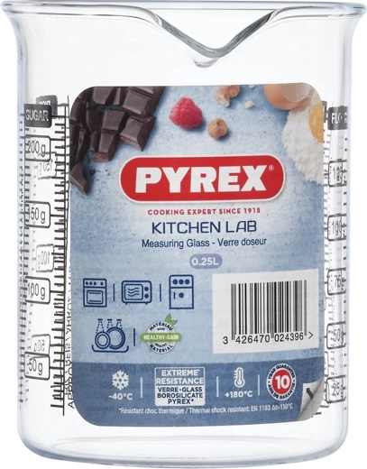 Stikla mērtrauks PYREX 0,25 l