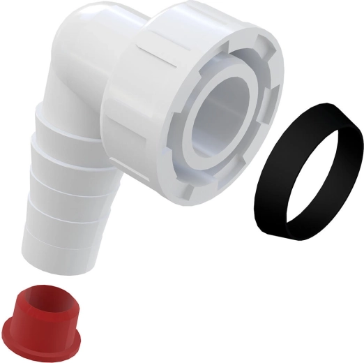 Komplekts līkums G1" veļasmašīnas/trauku mazgājamās mašīnas pievienošanai sifonam (17–23 mm)