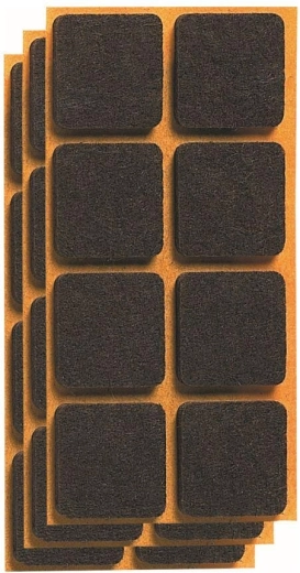 Self-adhesive felt pads for furniture 20 × 20 mm, brown (24 pcs)
