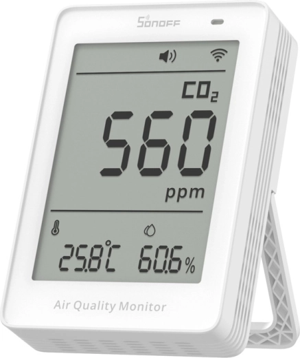 Sonoff AirGuard CO2 – Wi‑Fi LCD gaisa kvalitātes mērītājs