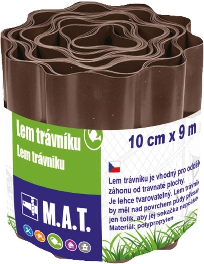 Plastmasas zāliena mala 10 cm x 9 m, brūna