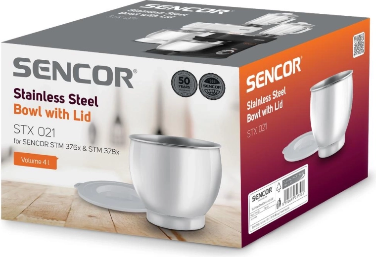 Sencor stainless steel bowl with lid for STM 376x and 378x kitchen robots