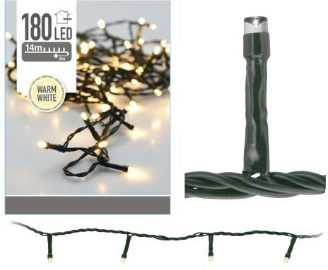 Ziemassvētku āra apgaismojums 14 m, 180 LED, silti balts