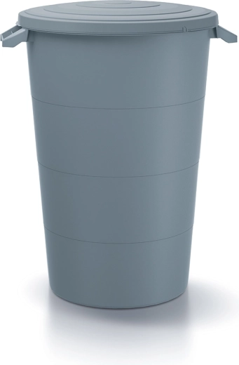 Plastmasas tvertne Smooth ar rokturiem 80 l, gaiši pelēka