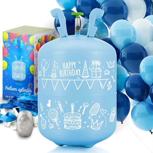 Ricokids helium cylinder 0.20 m³ with balloons and ribbon