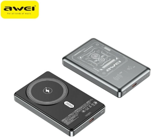Awei MagSafe wireless power bank 10,000 mAh gray