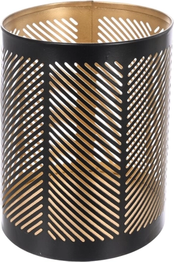 Metal candle holder Line black-gold 12 cm