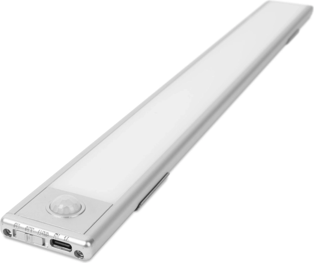 LED gaismeklis ar kustības sensoru, akumulatoru un magnētisku stiprinājumu, 40 cm