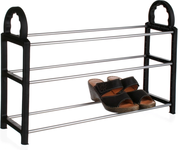 Three tiers for clear shoe storage