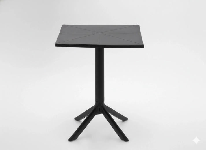 Dārza kvadrātveida galdiņš 60 × 60 × 77,5 cm, melns