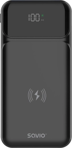 Bezvadu powerbanka Savio 10 000 mAh ar Qi un 20 W