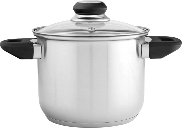 Altom Design Emilio nerūsējošā tērauda augstais katls 2,3 l ar stikla vāku, 16 cm