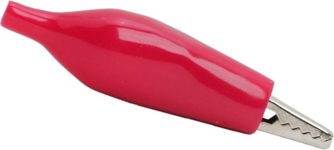 Liela krokodilklemme ar sarkanu PVC izolāciju