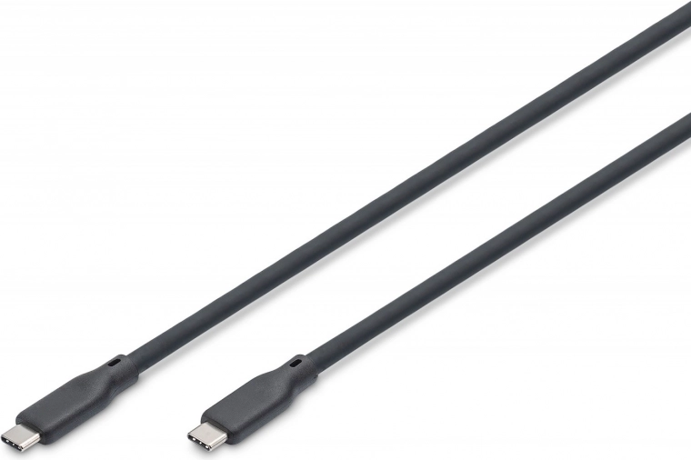 Silikona USB-C uz USB-C kabelis 2 m, USB 3.2 Gen2 4K 100 W, melns