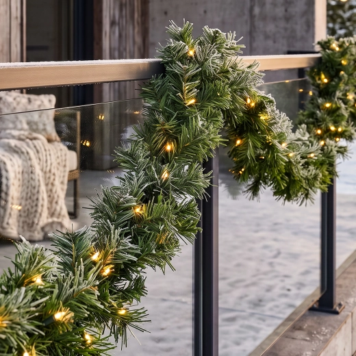 Solight LED Christmas garland with pine needles 5 m, 80 LEDs, timer, IP44