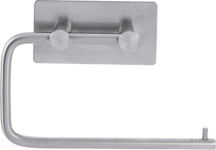 Self-adhesive stainless steel toilet paper holder